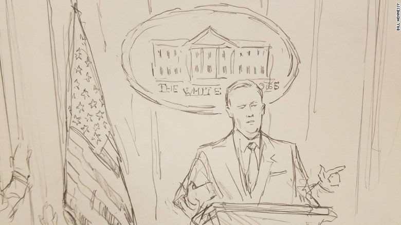 The White House banned cameras at its press briefings, so @CNN sent its favorite sketch artist instead  