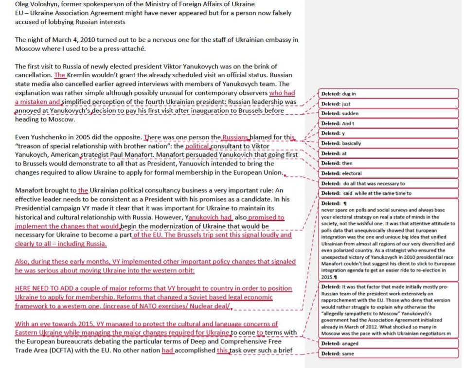Manafort associates say he didn't work on op-ed. Today, special counsel provides its evidence in court filings that Manafort did.   