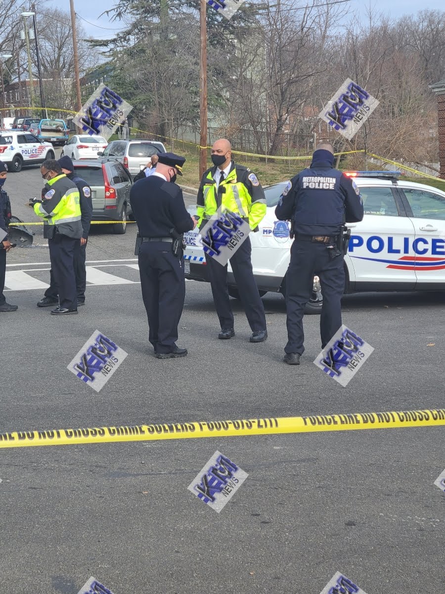 Second crime scene is at 29th and Erie Sts SE-DC (photos attached) where one of the suspect autos was crashed. 1 person had died from the shooting, 2 others are injured. 