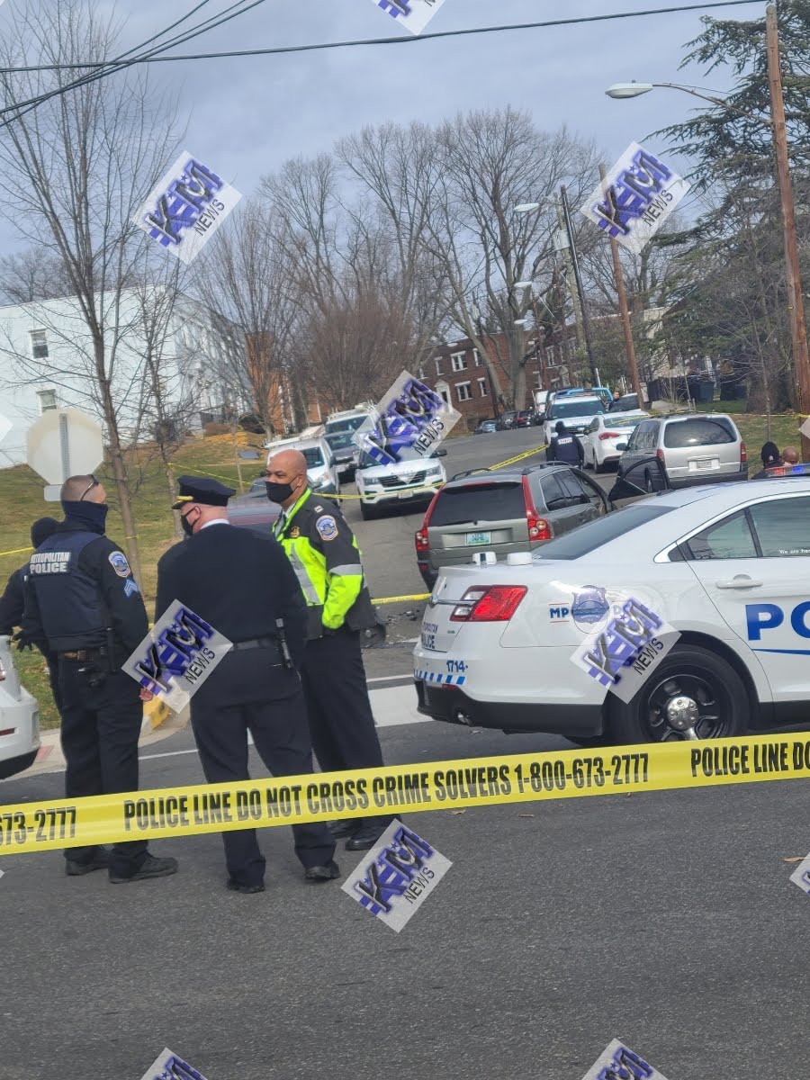 Second crime scene is at 29th and Erie Sts SE-DC (photos attached) where one of the suspect autos was crashed. 1 person had died from the shooting, 2 others are injured. 