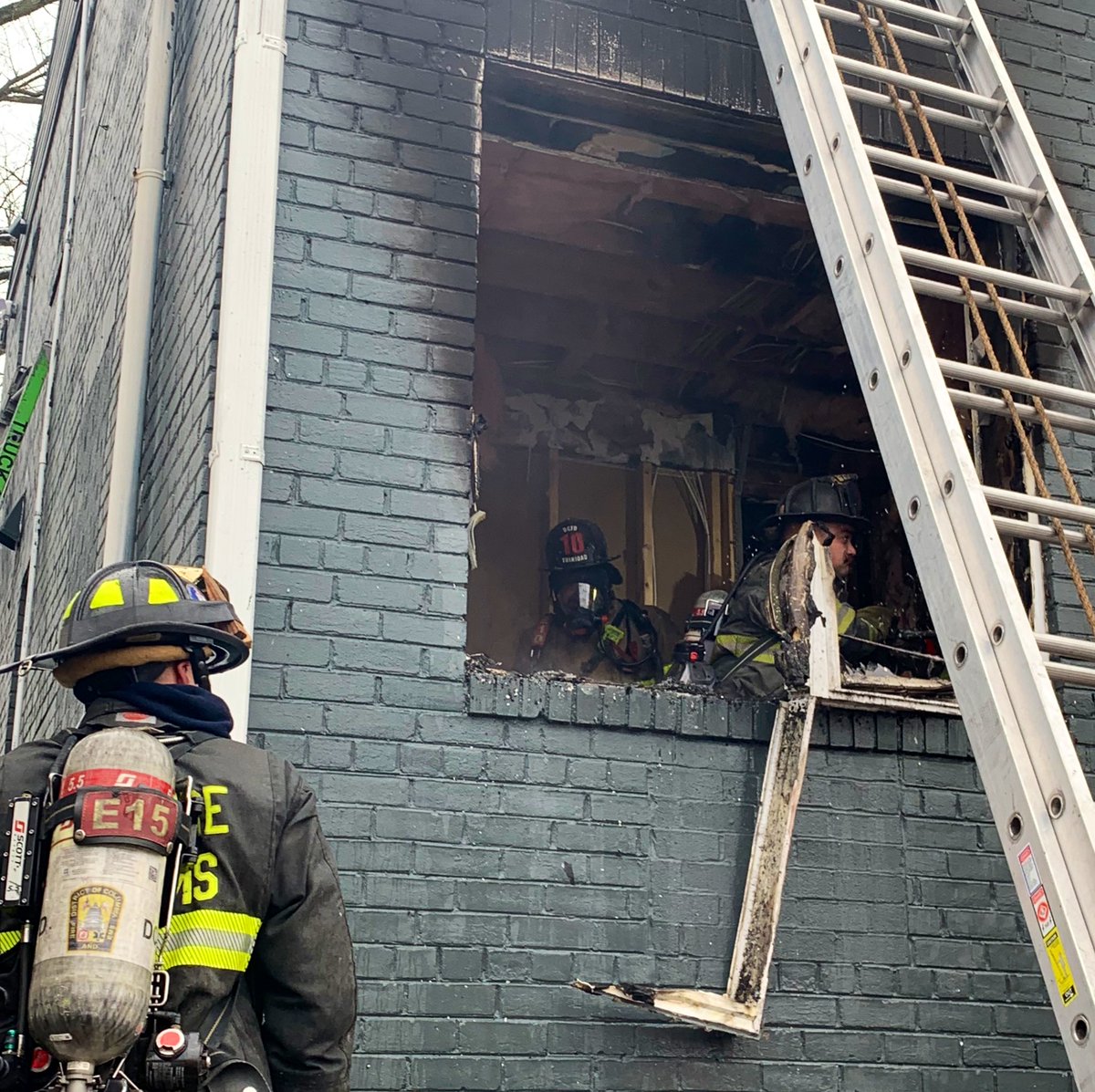 Working Fire 4200 block Edson Pl. NE. DC firefighters had fire 1st floor 2 story apartment building. 1 resident being transported with serious injuries. Fire knocked down. Checking for extension