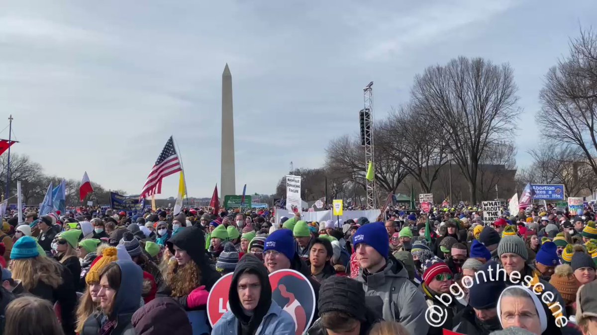 Crowd of over 10,000 at the National Mall this afternoon for the annual March for Life anti-abortion demonstration. Speeches are underway ahead of a march to the Supreme Court