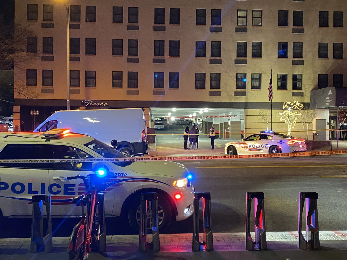 Scene of a shooting in Northwest DC. 4 people shot at a Days Inn on Connecticut Avenue. All now at the hospital, conditions unknown right now. Large police investigation. 4400 block of Connecticut closed in both directions. 