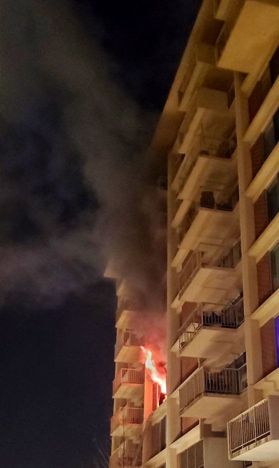 2 Alarm Fire 300 block G St South-West DC firefighters arrived with fire showing 3rd floor apartment in occupied multi-story occupied apartment building. 1 victim located. Fire is being knocked down. 20 units & 100 personnel on scene