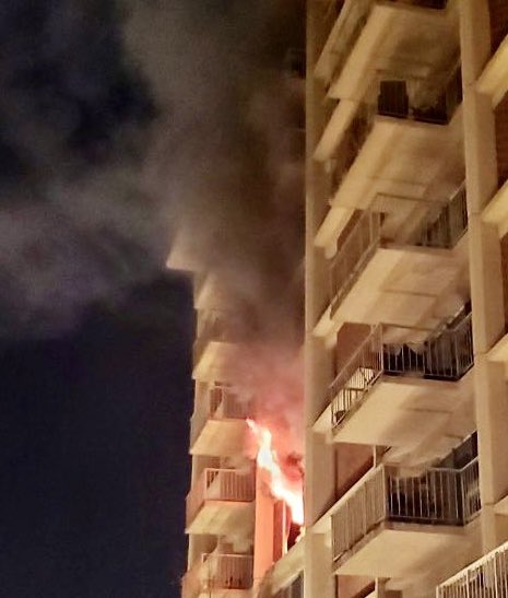 2 Alarm Fire 300 block G St South-West DC firefighters knocked down all fire 3rd floor apartment in 8 story occupied apartment building. Conducting searches and assisting occupants in distress due to smoke conditions on multiple floors. No other injuries other than 1 victim