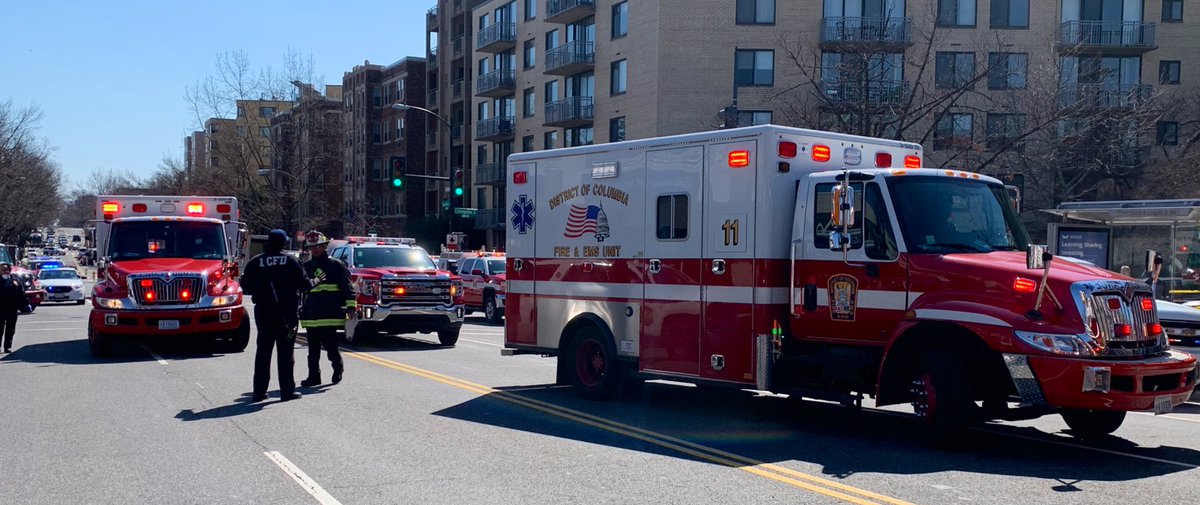 Crash with multiple injuries 5500 block Conn. Ave NW. DC firefighters transported 8 patients to area hospitals. 5 of those are critical. Currently 3 additional treated and released on scene. No entrapment and no structural damage