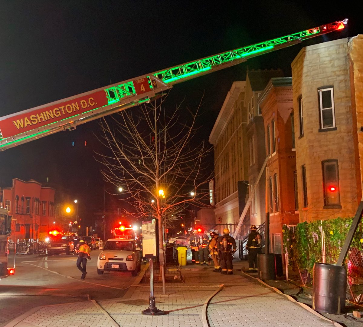 600 block T St NW. DC firefighters were able to extinguish a large outdoor fire before it could spread into adjacent buildings. Fire under control. Investigators on scene