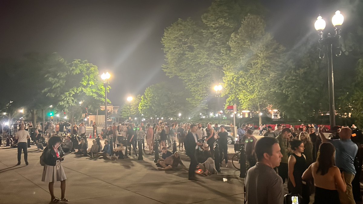 crowd has emerged at the Supreme Court as news leaked that Roe v Wade stands to be overturned