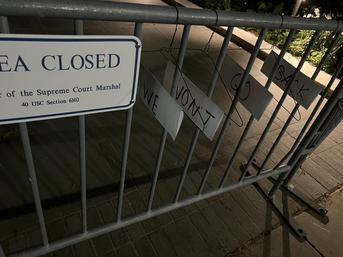 crowd has emerged at the Supreme Court as news leaked that Roe v Wade stands to be overturned