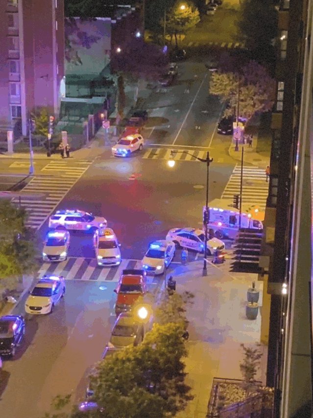 SHOOTING-- outside the 2M Apartments, North Capitol St and M St NE DC. Man shot several times, but still conscious and alert. Police working on suspect info now