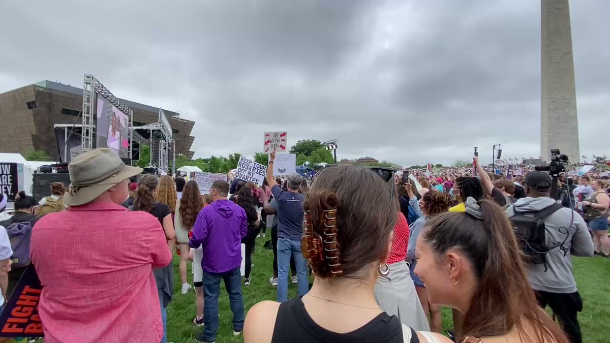 Thousands gather in front of Washington Monument and will march to the Supreme Court today to have their voices heard on the issue of abortion. This is one of 450 marches happening across the country