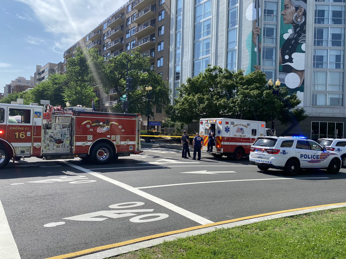 DC Police are on scene of a report of a shooting at a homeless encampment in Thomas Circle. Officers are waiting for crime scene units to respond