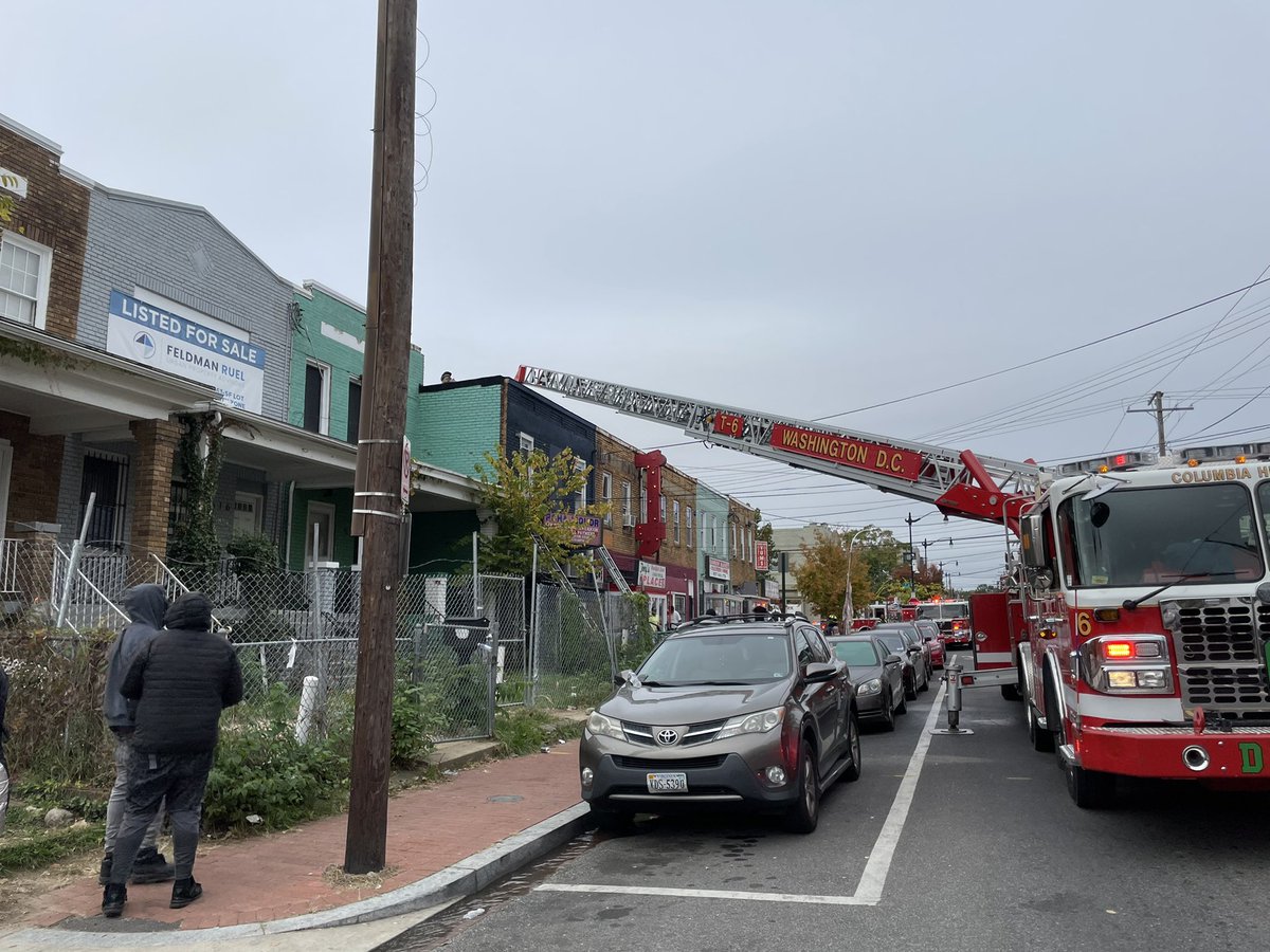 Fire confined to 2nd floor kitchen and it is under control. EMS currently evaluating the 2 residents who self evacuated. They appear uninjured. DC firefighters