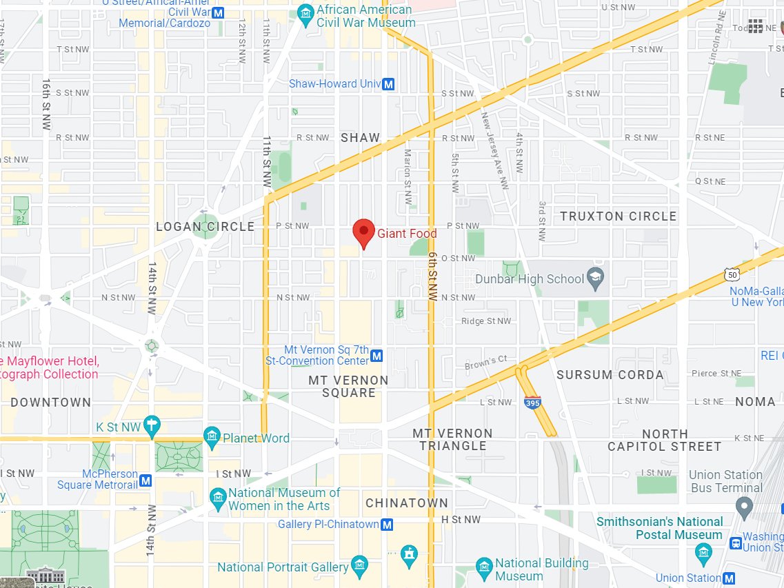 GIANT HIT BY GUNFIRE/ SHOOTOUT ACROSS FROM THE GIANT-- 8th St and O St NW DC. A man arrived at a hospital with a gunshot injury probably from this scene.  Police have found more than 30 rifle and handgun shell casings across the street. 