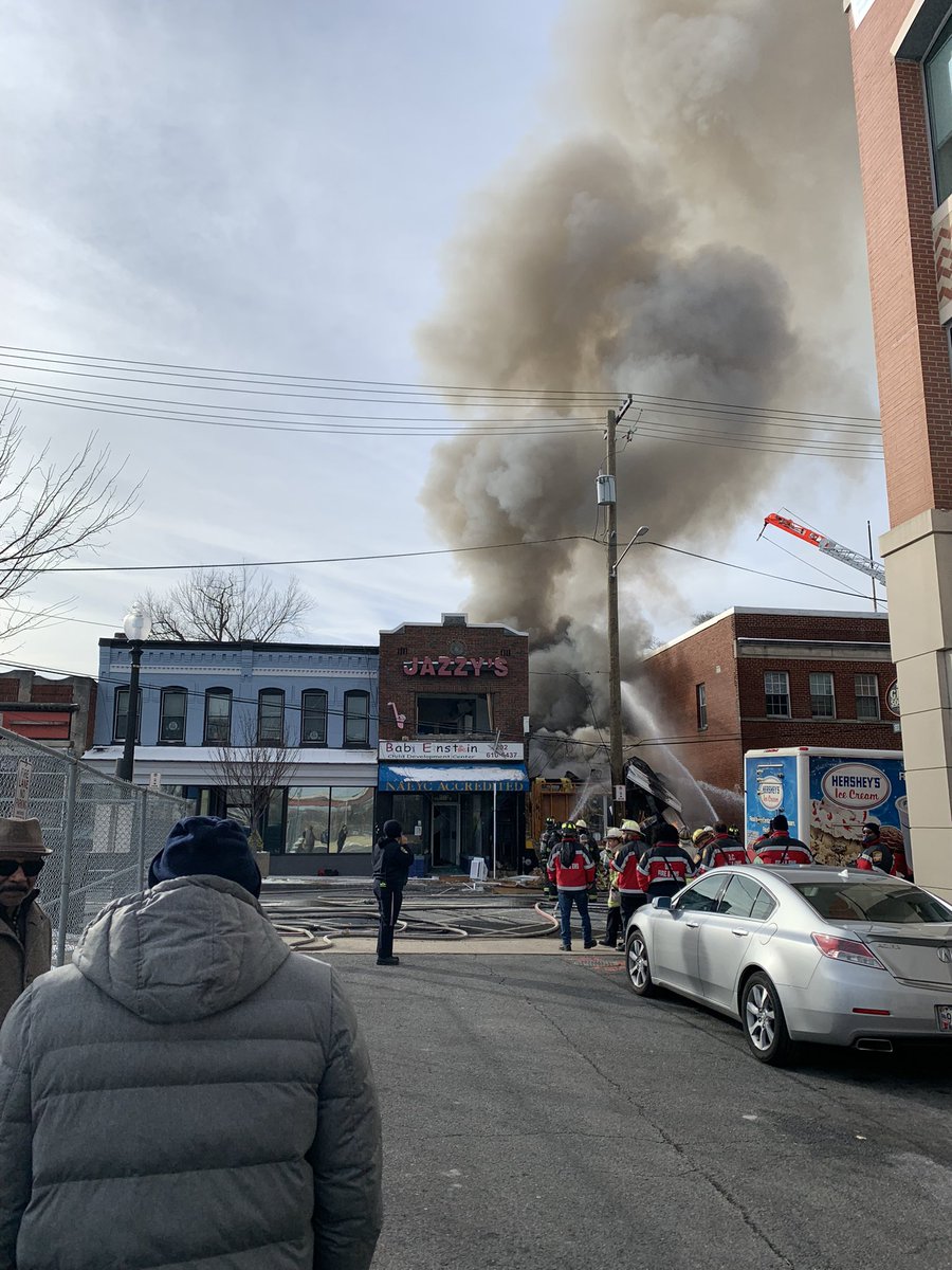 Marion Barry Ave SE DC, gas leak and explosion, daycare center, and neighboring convenience store. The building was evaluated prior to the explosion. 2nd Alarm explosion and  fire 1200 block Marion Barry Ave SE.