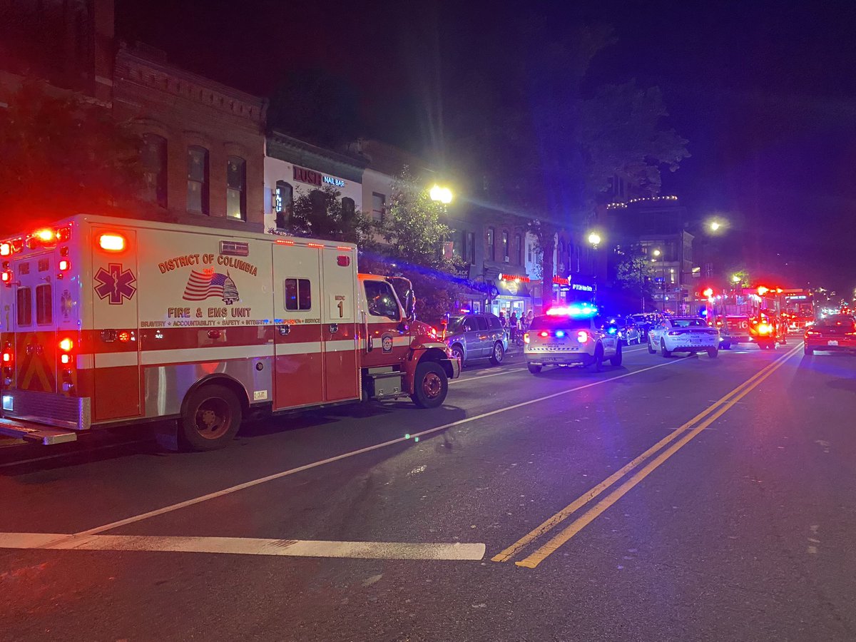 A man was just stabbed in the neck after a fight broke out on the 1400 block of 14th St NW in LoganCircleDC. DC Police have one person detained; policemen were already on scene when the fight broke out