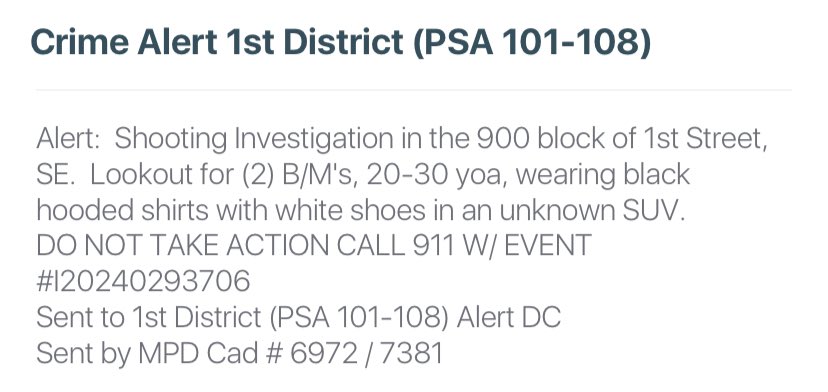 NAVY YARD Fatal shooting: DC Police are investigating a fatal shooting that occurred overnight in the 900 block of First Street SE. A man was dropped off at the hospital and later pronounced dead.