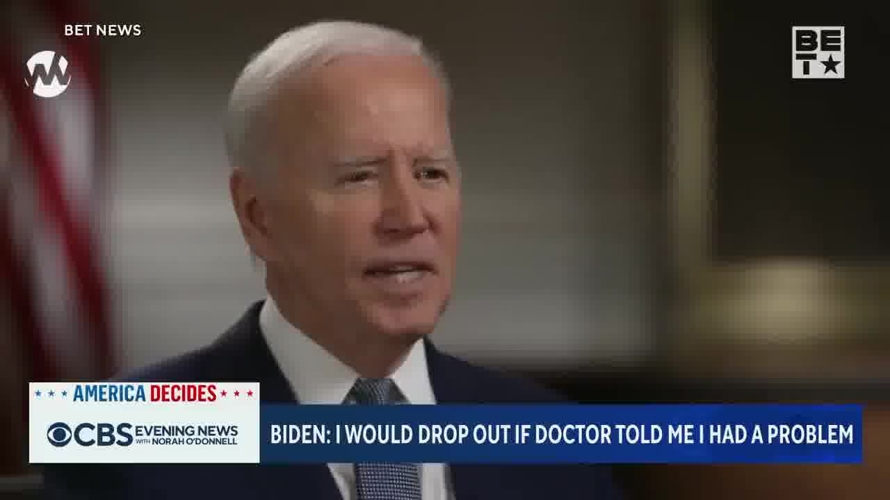 President Biden said in a new interview with BET News that he would consider dropping out if he was diagnosed with a “medical condition” by doctors