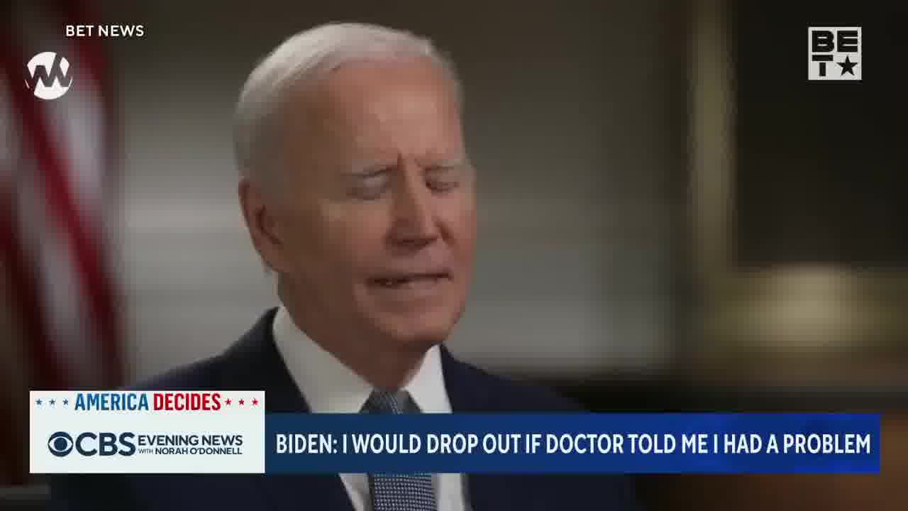 President Biden said in a new interview with BET News that he would consider dropping out if he was diagnosed with a “medical condition” by doctors