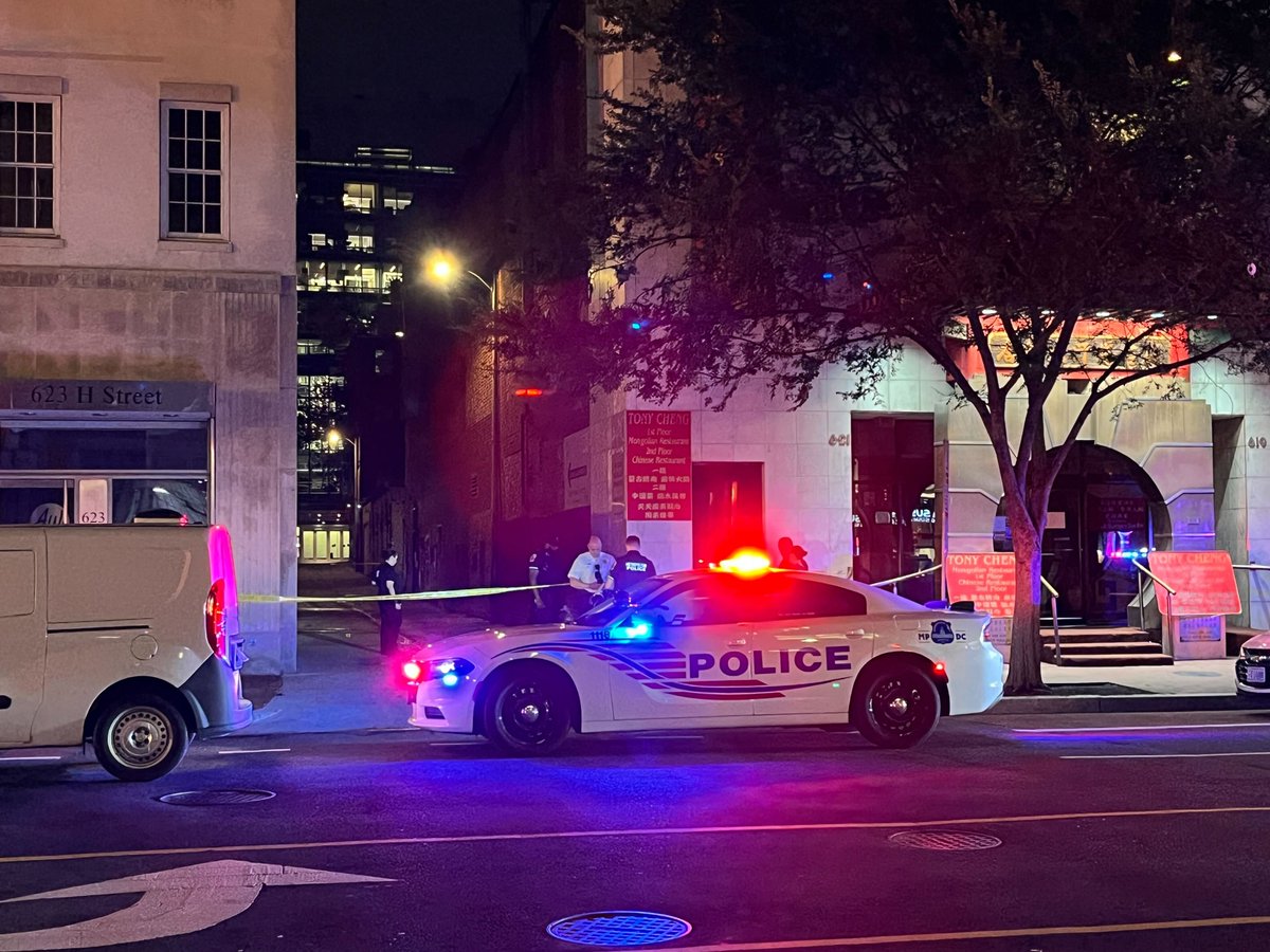 CHINATOWN SHOOTING: Man shot on the 600 block of H St NW at 8:36pm. He is conscious and breathing. Lookout (2) black males, (1) wearing black clothing with a black back pack and (1) wearing a white shirt, black pants, black bucket hat, carrying a black back pack