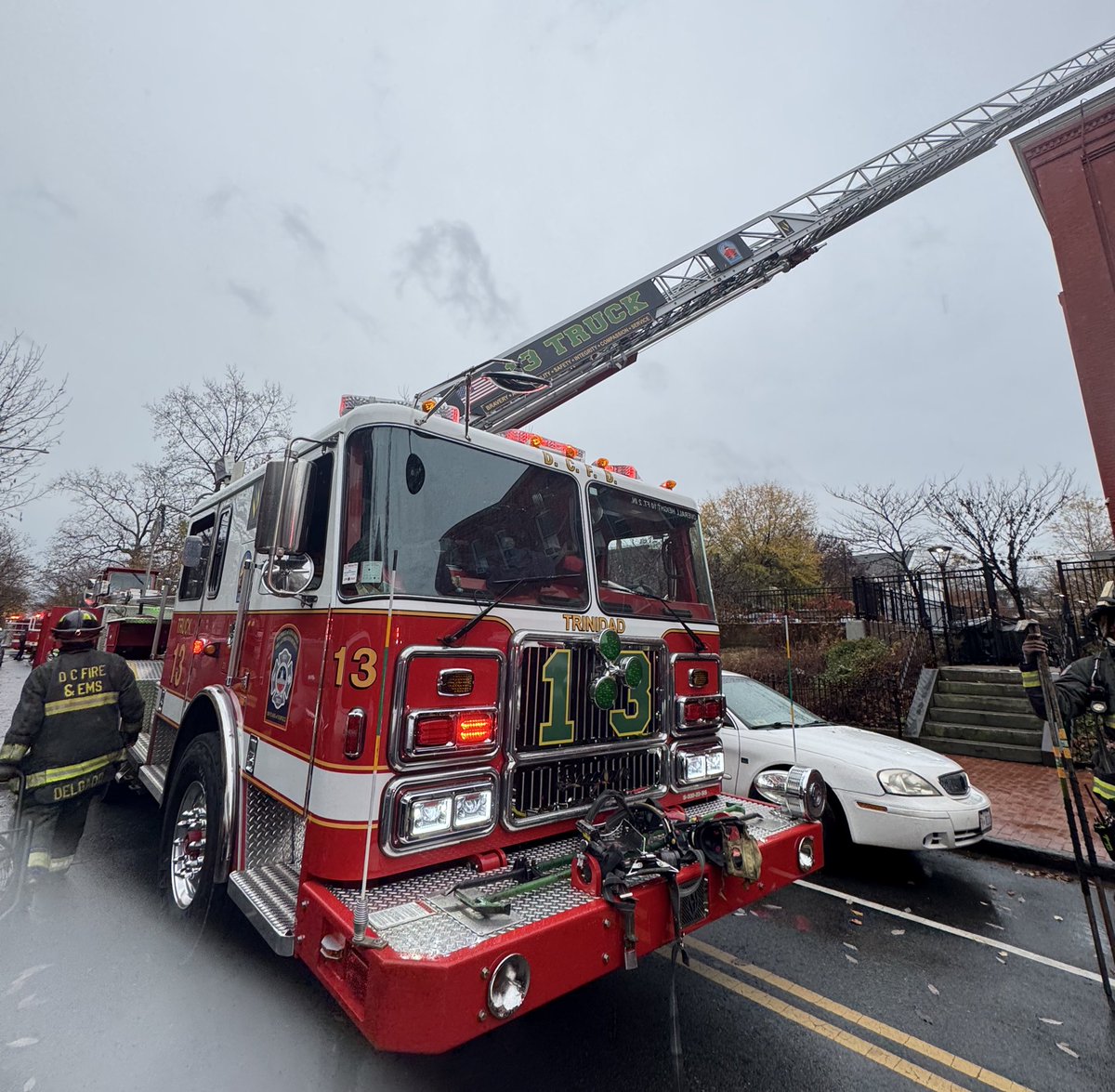 Box Alarm 600 block 10th St NE. Basement kitchen fire extinguished. No extension above in 3 story structure. 1 civilian being transported for evaluation. Air Unit requested. Incident under control. No displacements. DC firefighters