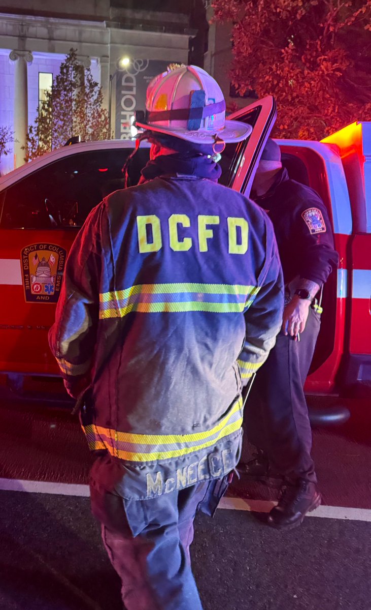 Box Alarm 3100 block 16th St NW. Firefighters rescued an adult male victim from fire apartment. Victim transported critical life threatening  injuries. Fire contained by sprinkler and extinguished by firefighters. Fire under control. Investigators on scene. DC firefighters