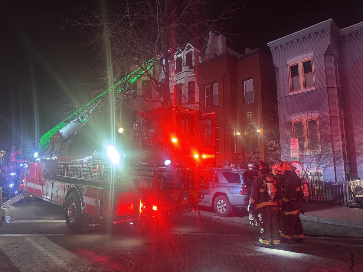 Fire - 1800 Block of 5th Street NW - Bulk of fire was on exterior of roof and is extinguished, working on hotspots. No injuries to report at this time