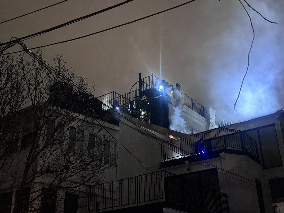 Fire - 1800 Block of 5th Street NW - Bulk of fire was on exterior of roof and is extinguished, working on hotspots. No injuries to report at this time