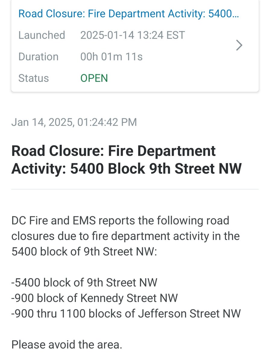 Box Alarm 5400 block 9th St NW. Fire showing 2 story dwelling. DC firefighters