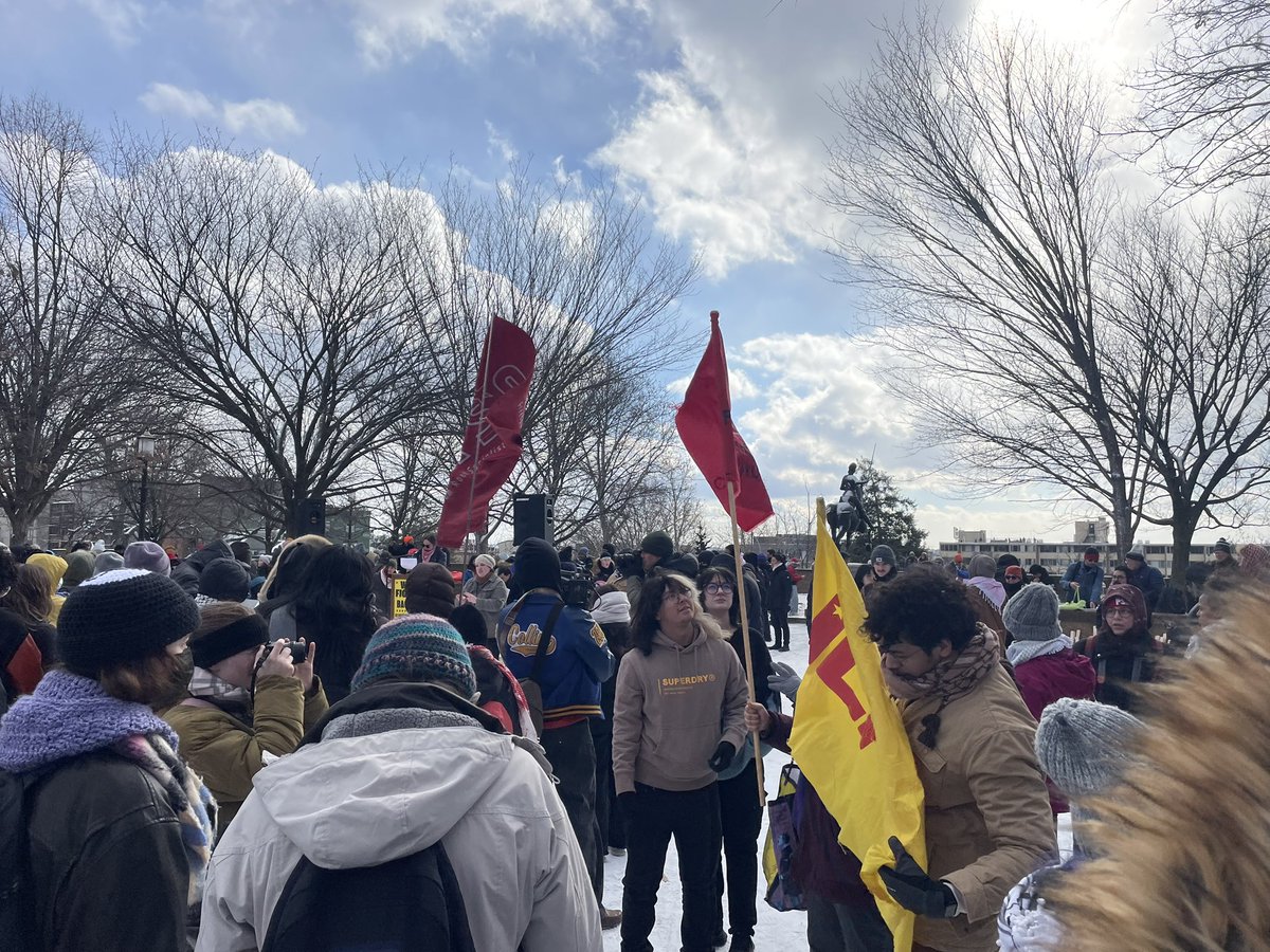 There’s a lot of focus on workers, immigration and Palestinian rights.  An anti-Trump protest is happening at Malcolm X Park. They’re rallying against several issues including what they’re calling Trump’s billionaire agenda. A mock guillotine also just showed up. The plan is for them to march down 16th