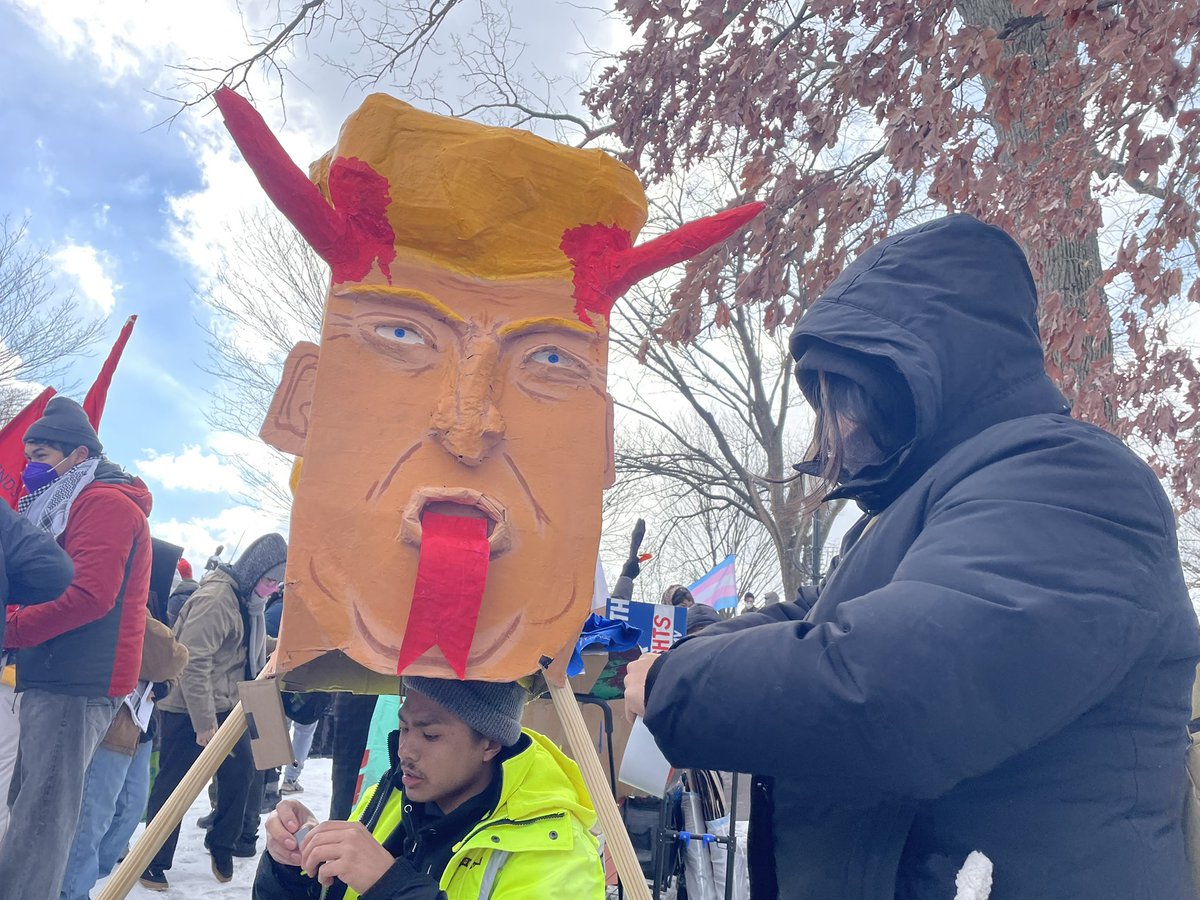 There’s a lot of focus on workers, immigration and Palestinian rights.  An anti-Trump protest is happening at Malcolm X Park. They’re rallying against several issues including what they’re calling Trump’s billionaire agenda. A mock guillotine also just showed up. The plan is for them to march down 16th