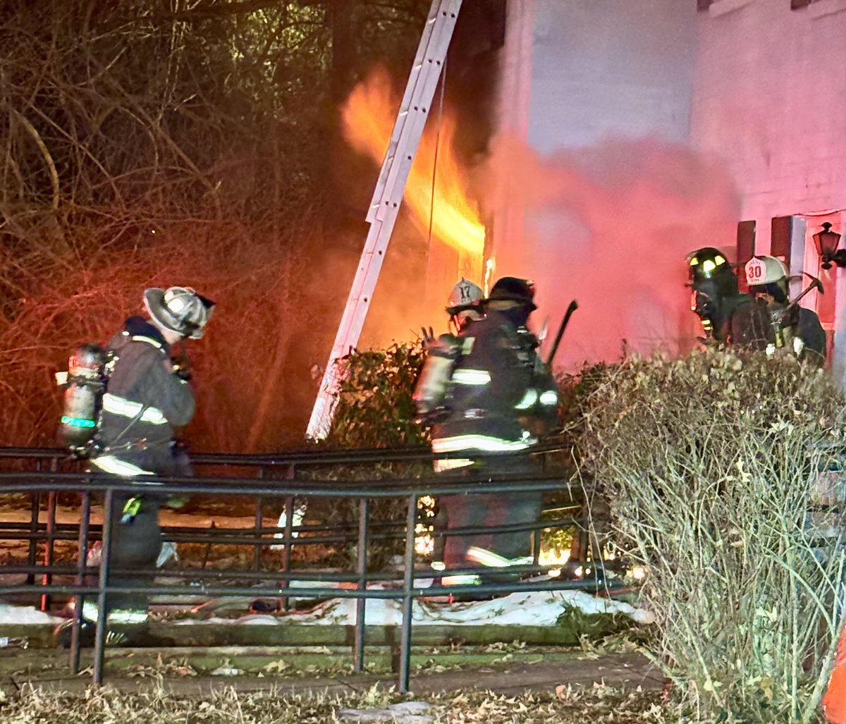 Working Fire 500 block 32nd St SE. 1 adult female transported to hospital for further evaluation. Request @RedCrossNCGC for 1 displacement. Salt truck requested for icy conditions. Firefighters battled this blaze in 10 degree temperature. DC firefighters