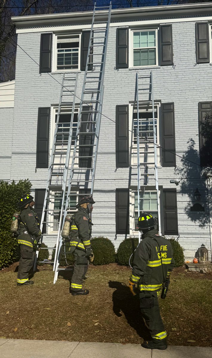 Box Alarm 5700 block McArthur Blvd NW. Smoke condition 3 story detached house. Appears confined to HVAC system.  No injuries. DC firefighters