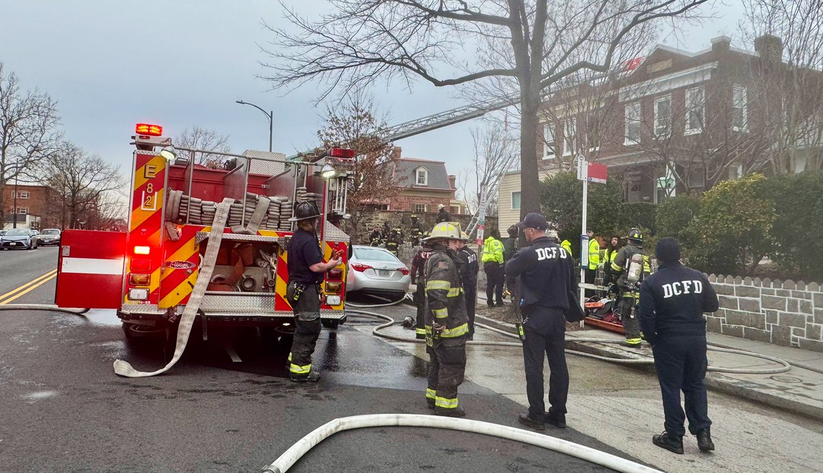 Fire 6600 block Ga. Ave NW. Fire basement 2 story semi-detached occupied dwelling. Fire contained to basement & under control. 1 firefighter evaluated by EMS & has returned to unit. Fire investigators on scene. Displacements are anticipated. DC firefighters