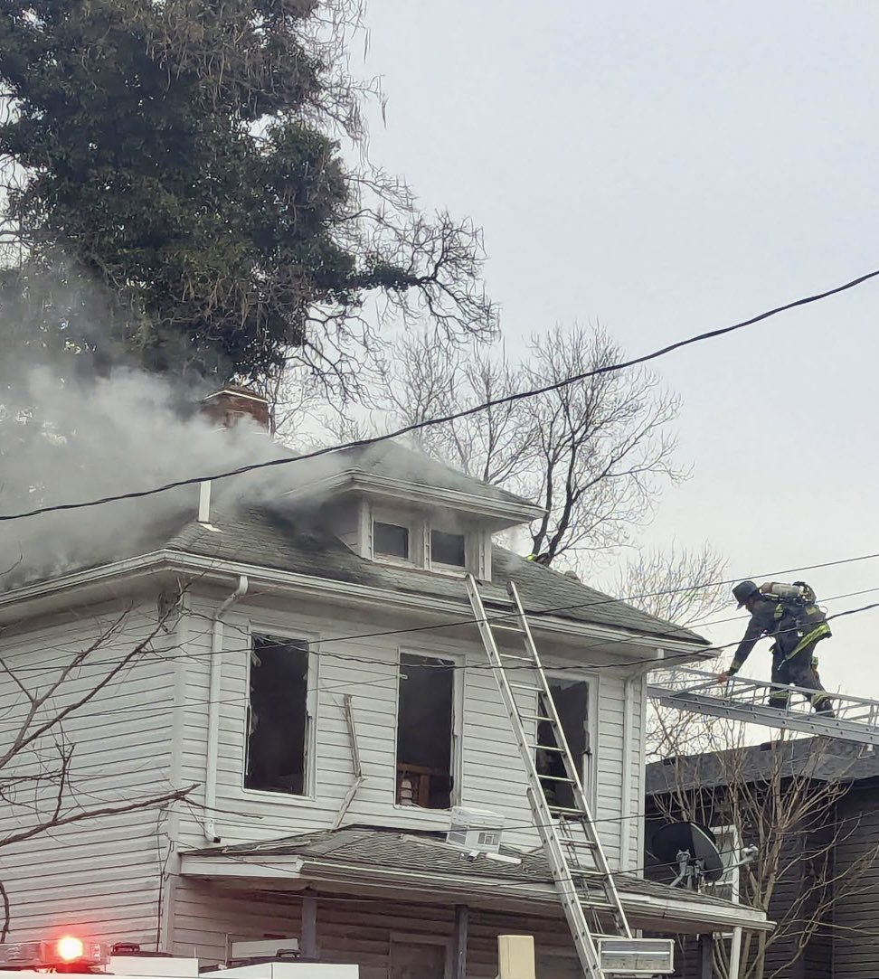 Fire 1100 block 48th St NE. Had fire 2nd floor and attic 2 story occupied detached wood house. Fire under control with no injuries. Request @RedCrossNCGC for 3 adults, 3 children, and several dogs displaced. DC firefighters