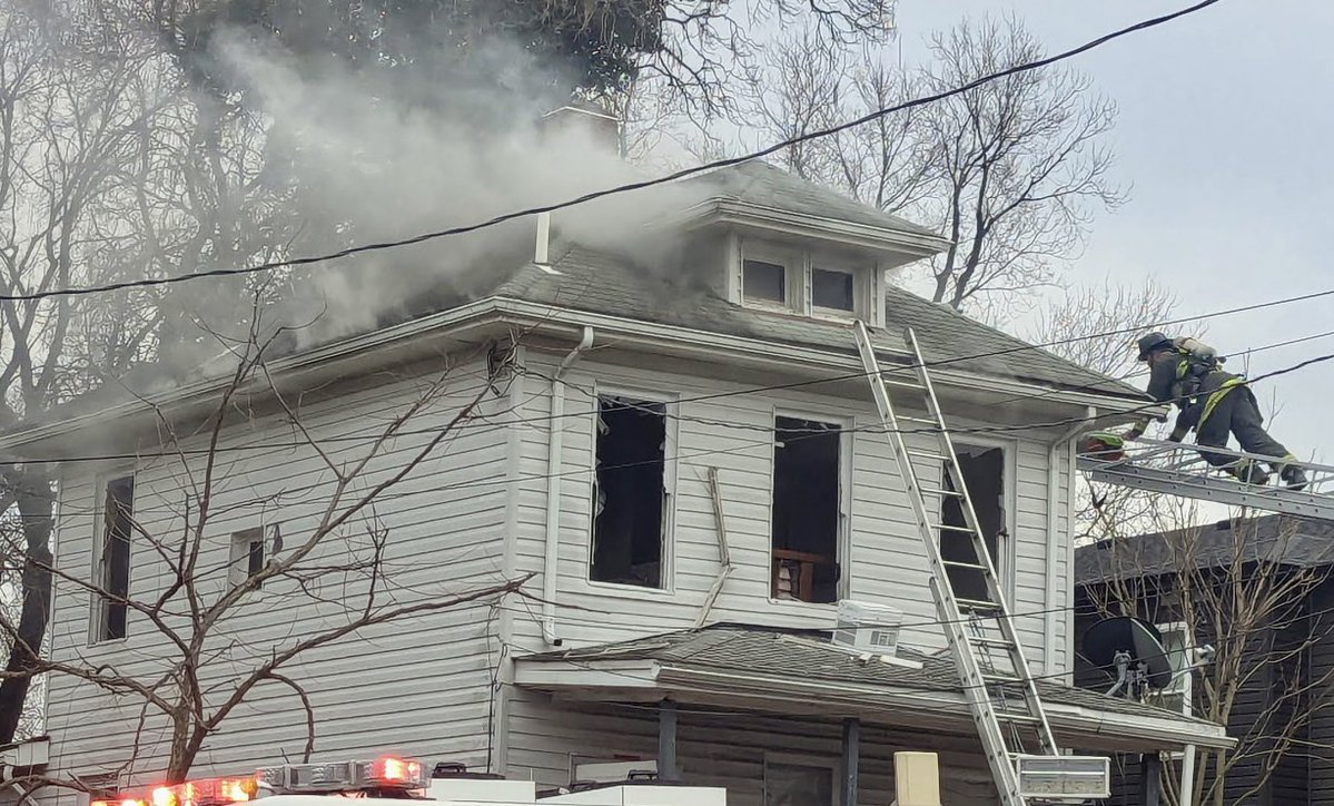 Fire 1100 block 48th St NE. Had fire 2nd floor and attic 2 story occupied detached wood house. Fire under control with no injuries. Request @RedCrossNCGC for 3 adults, 3 children, and several dogs displaced. DC firefighters