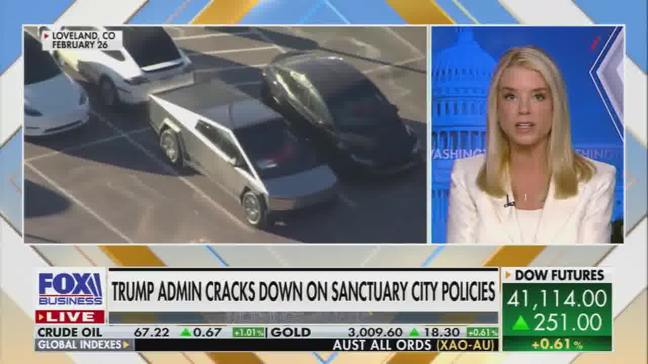 Pam Bondi: If you're gonna touch a Tesla, go to a dealership, do anything, you better watch out, because we're coming after you.