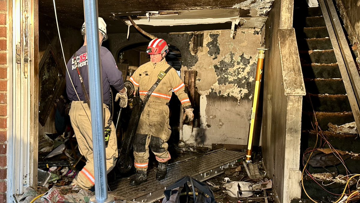 Following the 2 Alarm fire in the 2200 block of 16th St NE, the collapse rescue team returned to the scene to shore up the unstable first floor, allowing for a complete search of the basement & providing a safe environment for  to conduct their work. DC firefighters