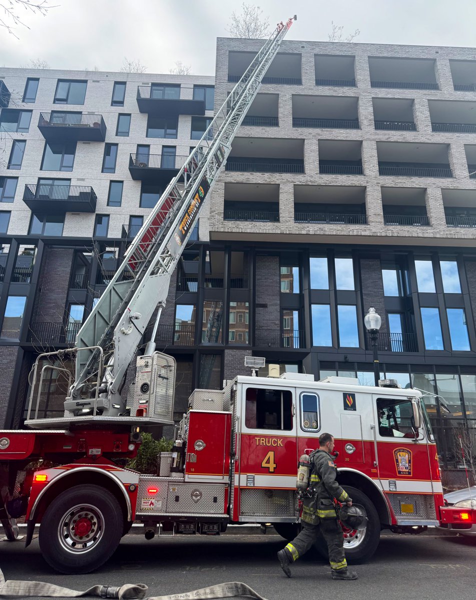 Box Alarm 8th & O Sts NW. Mulch burning on rooftop of multi-story building. Fire has been extinguished with no injuries. No structural extension. Request  