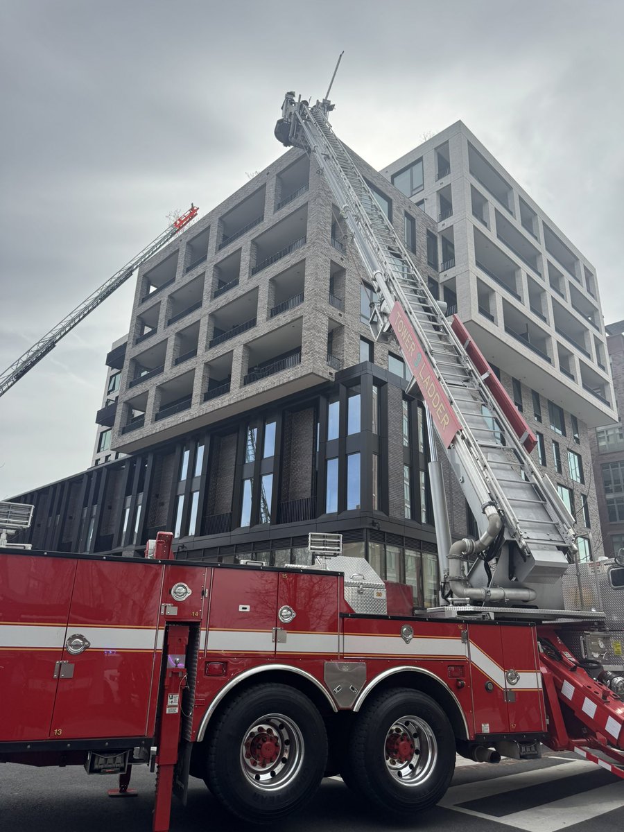 Box Alarm 8th & O Sts NW. Mulch burning on rooftop of multi-story building. Fire has been extinguished with no injuries. No structural extension. Request  