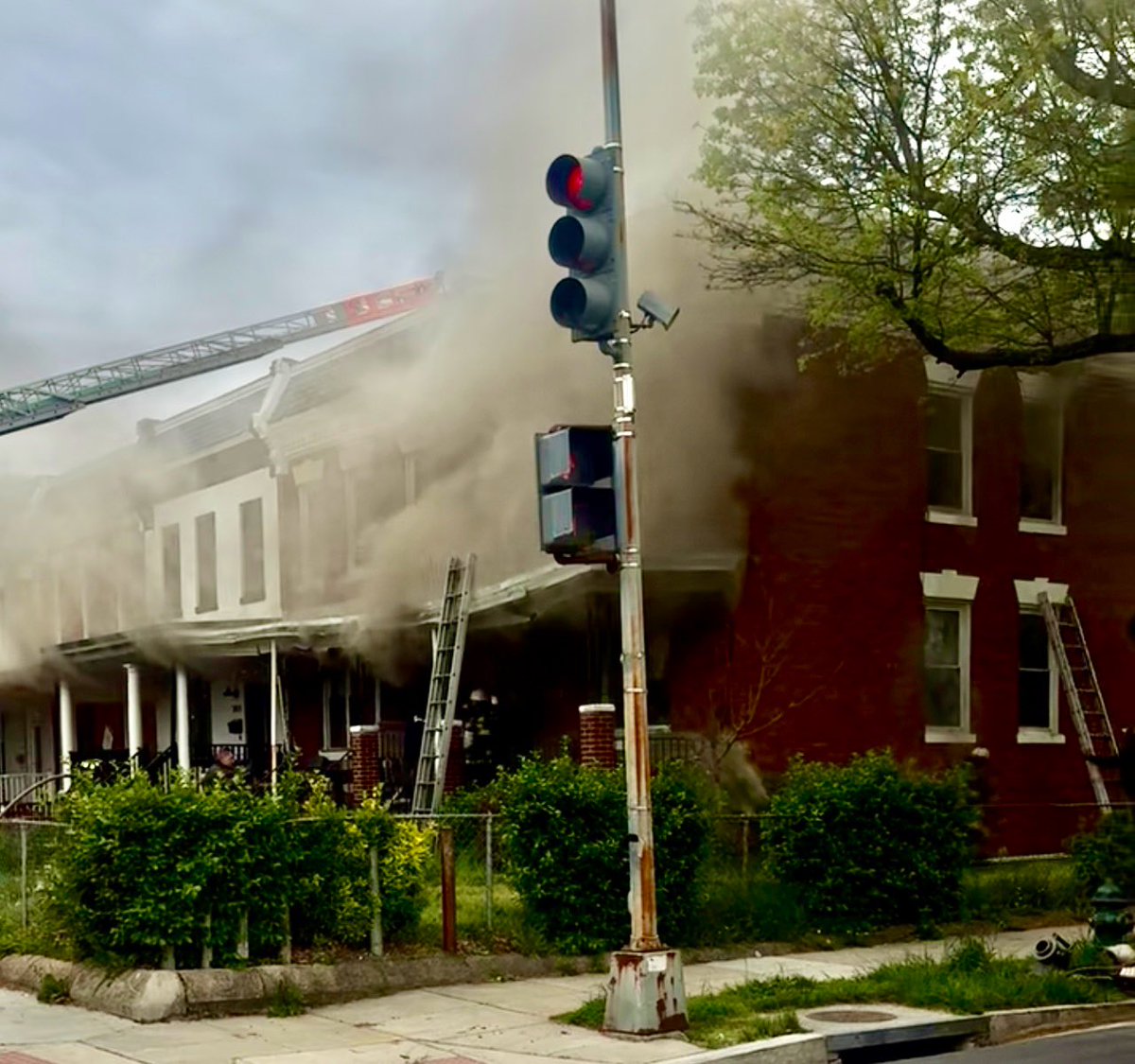 Box Alarm 2400 block N. Capitol St NW. Fire in basement of 2 story occupied end of row dwelling. Fire knocked down. Checking for extension. No injuries. Checking on displacements. DC firefighters