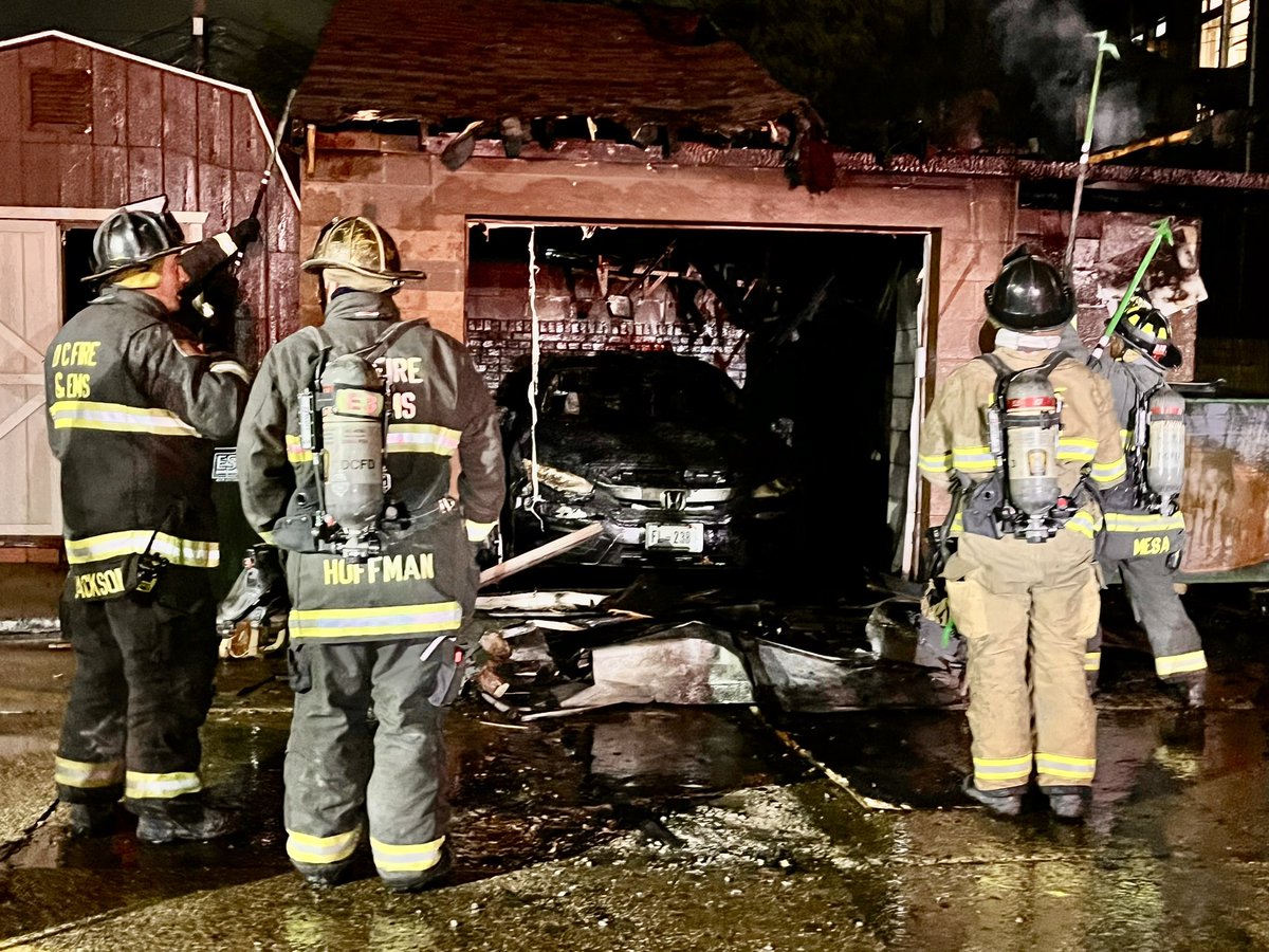 Images from the Box Alarm for the detached garage fire in the 200 block C St NE. DC firefighters