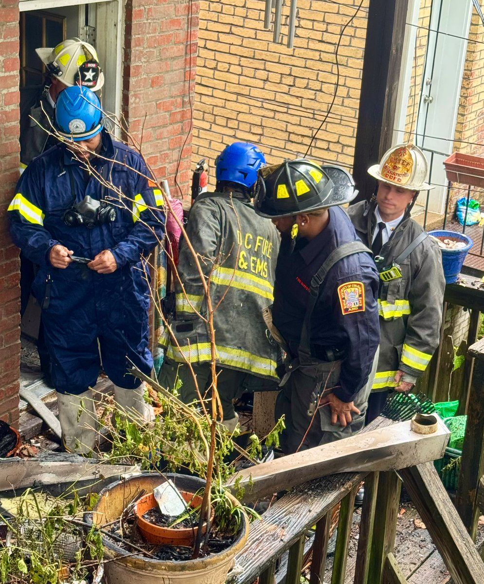 Working Fire 1400 block Newton St NW. Fire under control. No reported injuries. Fire involved rear deck extended to 2nd floor & roofline of fire building and deck of adjacent dwelling. Fire investigators on scene. Checking for displacements. DC firefighters