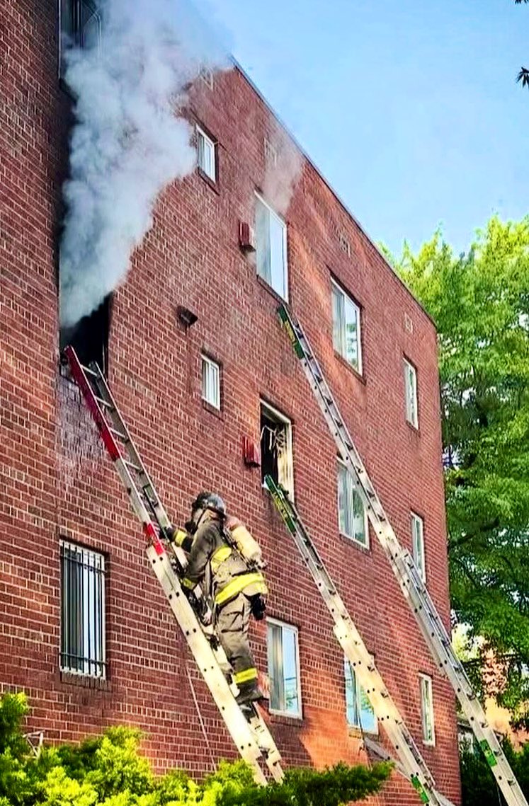 Firefighting operations at the Working Fire that took place on May 27th in the 1900 block of 16th St SE. DC firefighters