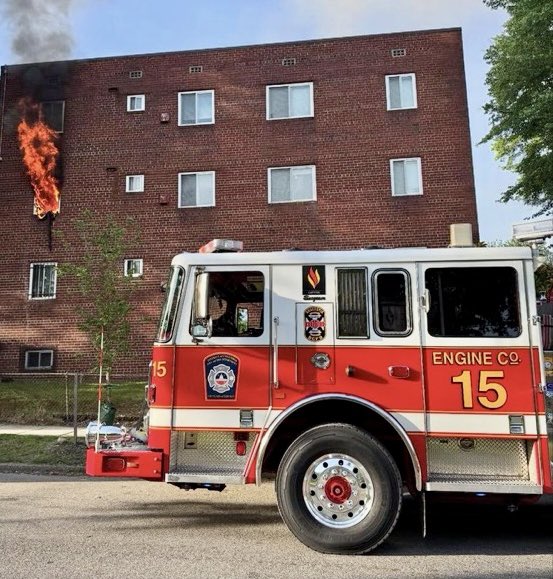 Firefighting operations at the Working Fire that took place on May 27th in the 1900 block of 16th St SE. DC firefighters