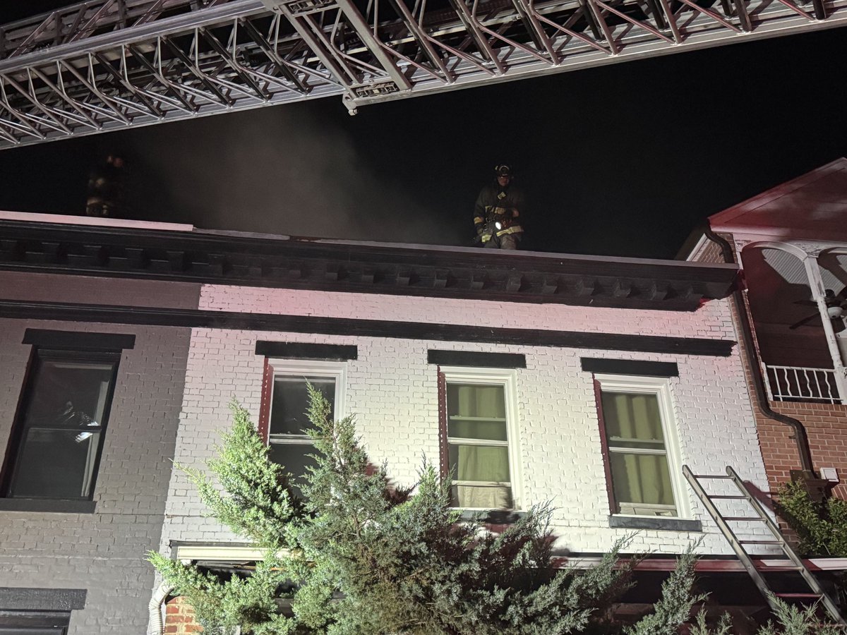 Working Fire: Unit Block of 15th Street NE a Two story row home with fire showing from basement upon arrival. All fire extinguished, working on hotspots