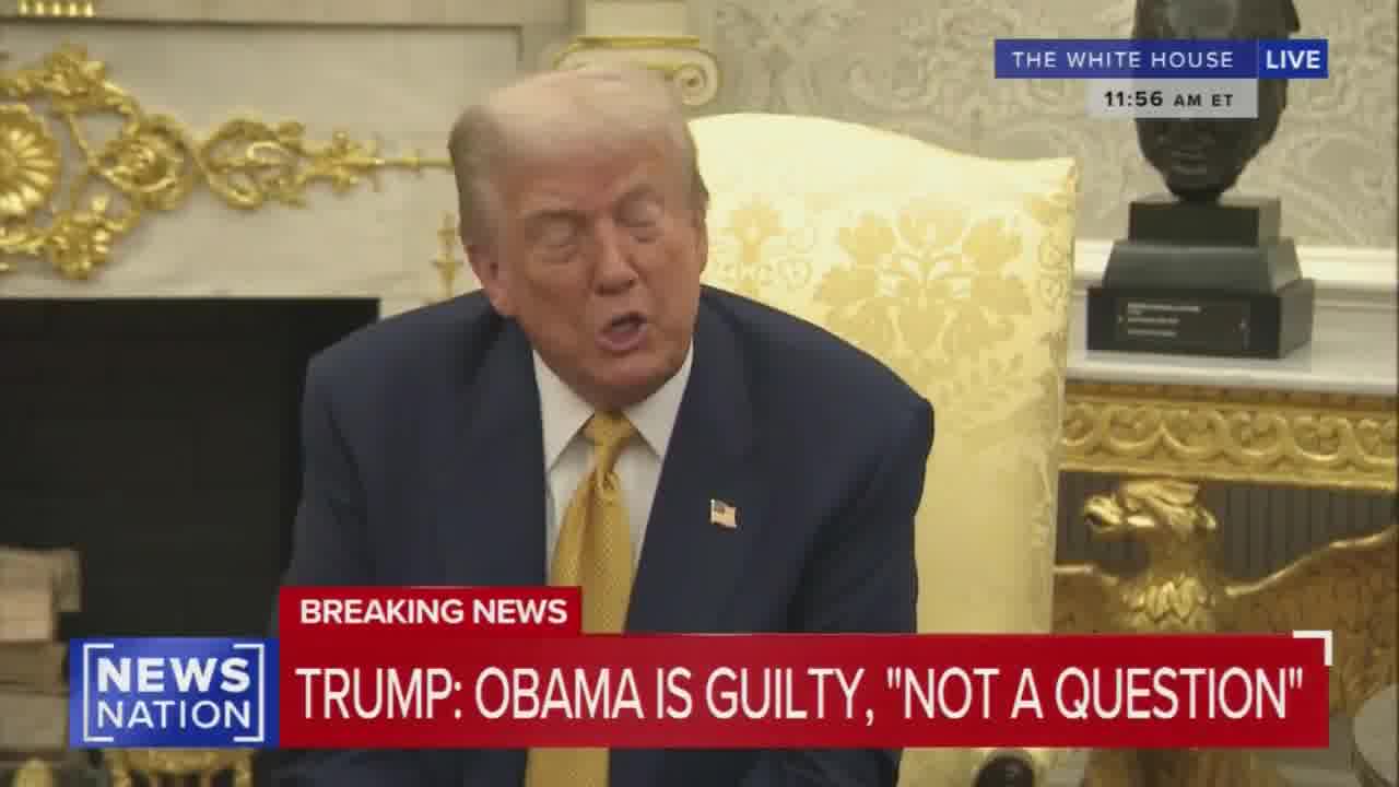 Trump: Barack Hussein Obama is the ringleader. Hillary Clinton was right there with him and so was Sleepy Joe Biden, Comey, Clapper. They tried to rig an election and they got caught. And then they did rig the election in 2020. And then because I knew I won that election by a lot, I did it a third time and I won in a landslide.