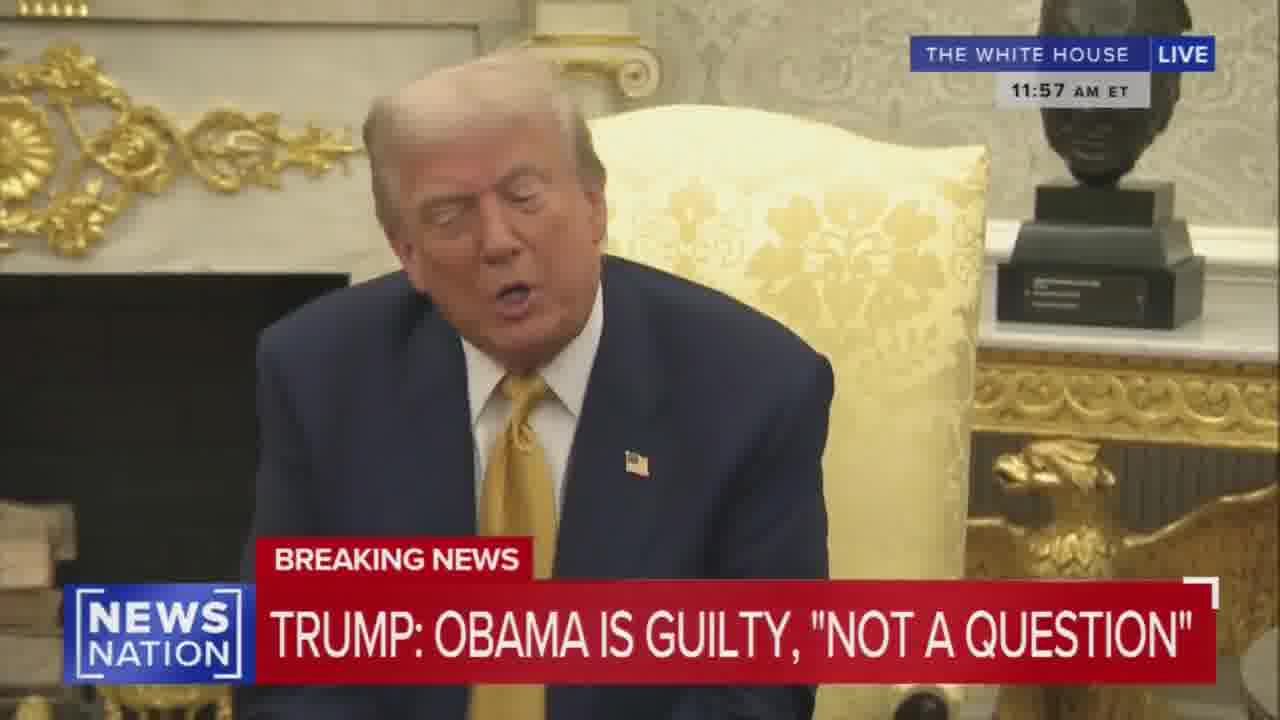Trump: Barack Hussein Obama is the ringleader. Hillary Clinton was right there with him and so was Sleepy Joe Biden, Comey, Clapper. They tried to rig an election and they got caught. And then they did rig the election in 2020. And then because I knew I won that election by a lot, I did it a third time and I won in a landslide.