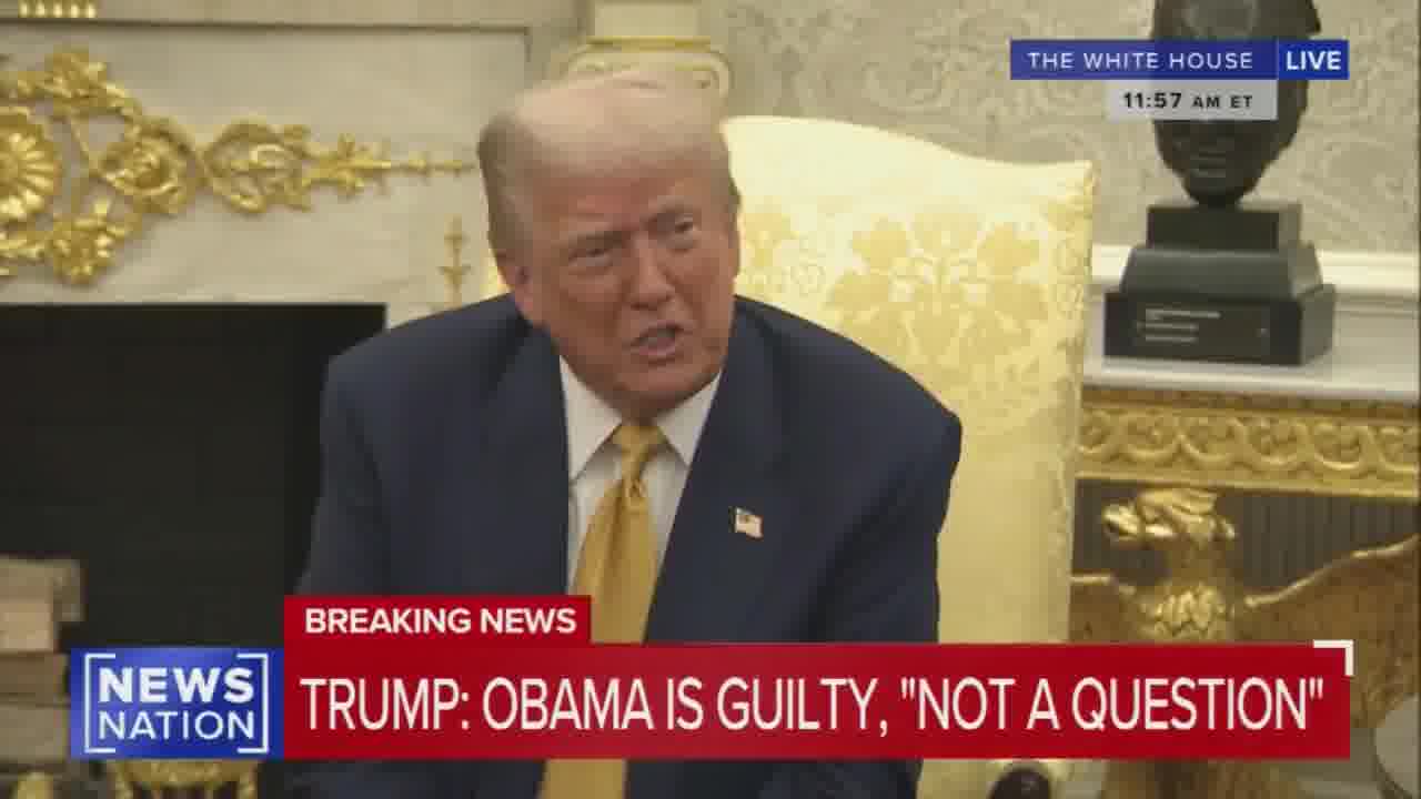 Trump: Barack Hussein Obama is the ringleader. Hillary Clinton was right there with him and so was Sleepy Joe Biden, Comey, Clapper. They tried to rig an election and they got caught. And then they did rig the election in 2020. And then because I knew I won that election by a lot, I did it a third time and I won in a landslide.