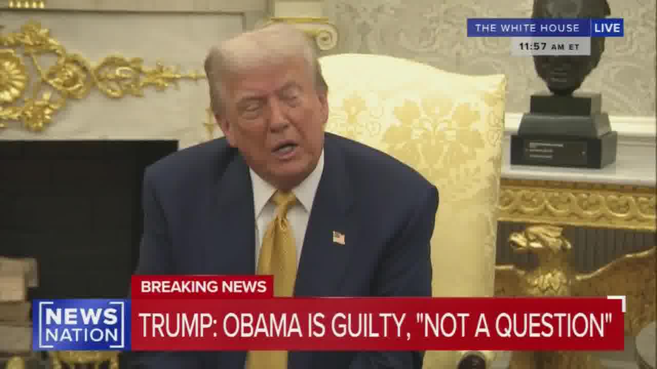 Trump: Barack Hussein Obama is the ringleader. Hillary Clinton was right there with him and so was Sleepy Joe Biden, Comey, Clapper. They tried to rig an election and they got caught. And then they did rig the election in 2020. And then because I knew I won that election by a lot, I did it a third time and I won in a landslide.